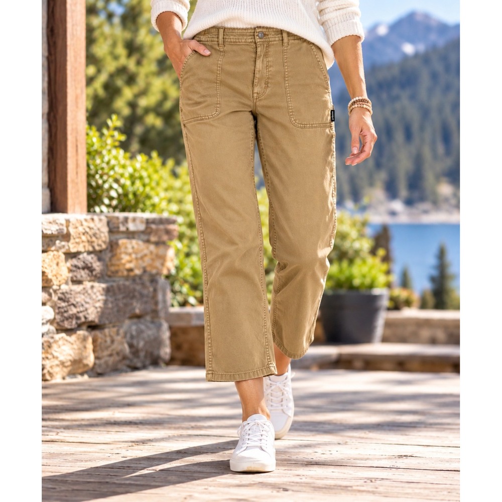 prAna Sancho Slim Pants 6 Beige Organic Cotton Stretch Chino